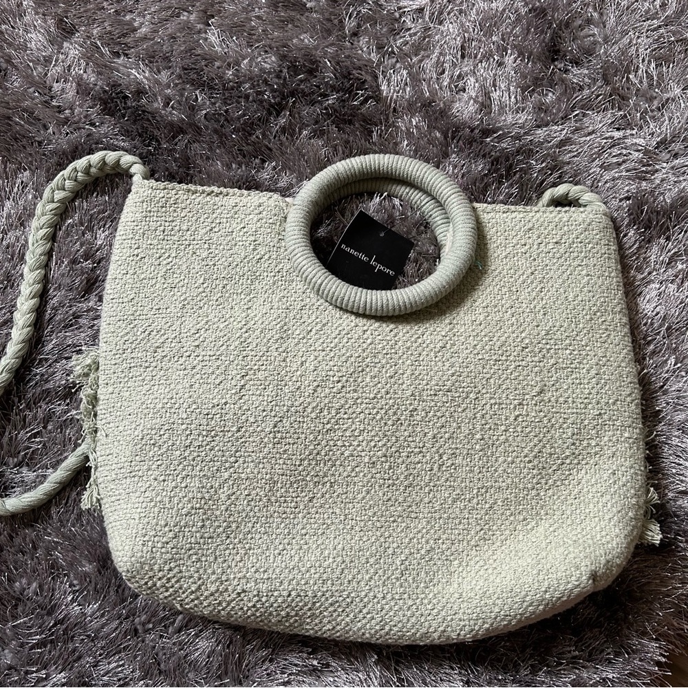 Nanette Lepore green beach woven bag - Picture 3 of 5